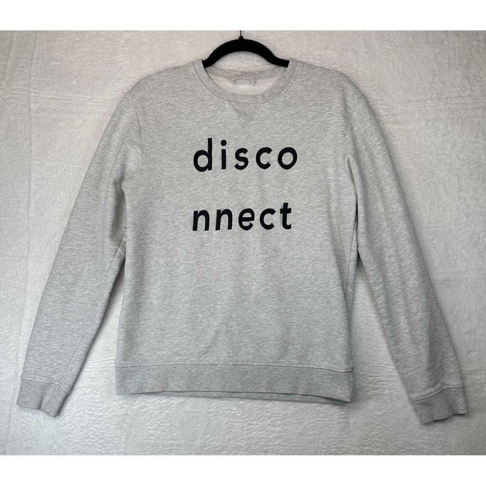 Wood Wood Disconnect Sweatshirt Adult Medium Gray Graphic Crewneck 1465